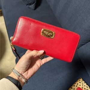 Michael Kors Red Zip-Around Wallet